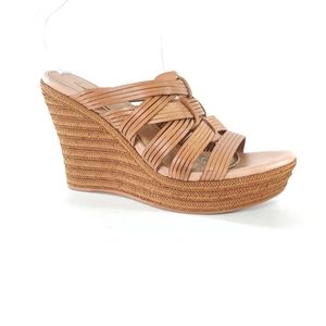 Ugg Melinda Tan Woven Platform Wedge Sandals 9